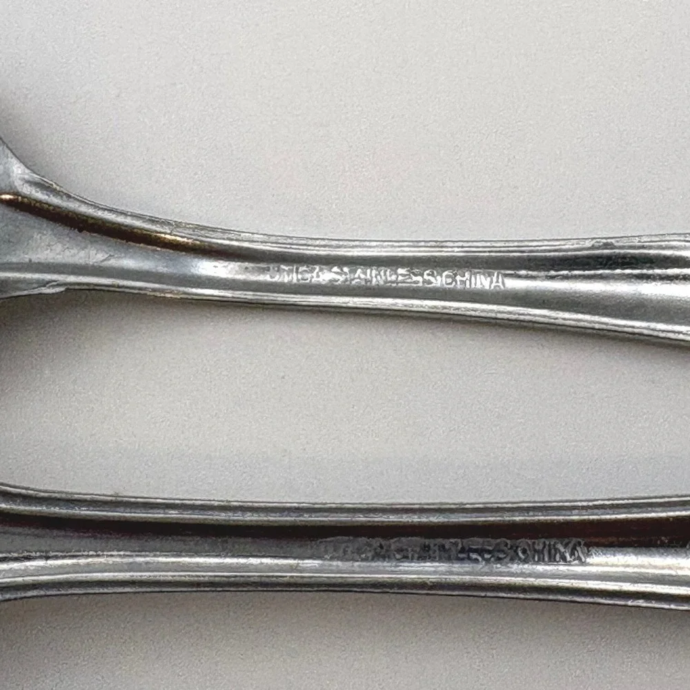 Vtg Utica Cameo Rose Stainless Flatware Floral Cottagecore Chic Fork Teaspoon